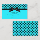 AQUA BLUE POLKA DOT BOW VISITEKAARTJE 2 (Voorkant / Achterkant)