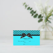 AQUA BLUE POLKA DOT BOW VISITEKAARTJE 2 (Staand voorkant)