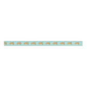 Aqua Blue Polka Dot Bunny Grosgrain Lint (Voorkant)