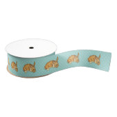 Aqua Blue Polka Dot Bunny Grosgrain Lint (Spoel)
