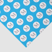 Aqua Blue Polka Dot Monogram Tissuepapier (Detail)