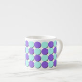 Aqua & Blue Polka Dots Espresso Kop (Voorkant rechts)