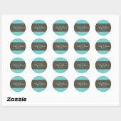 Aqua Blue Polka Dots monogram stickers (Vel)