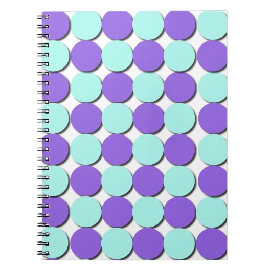 Aqua & Blue Polka Dots Notitieboek (Voorkant)