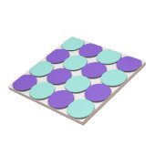 Aqua & Blue Polka Dots Tegeltje (Zijkant)