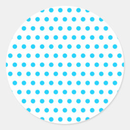 Aqua Blue Polka stippen Ronde Sticker