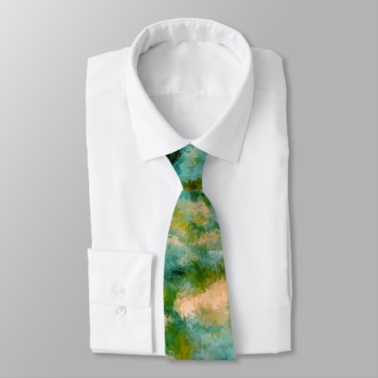 Aqua Blue Pool Impressions Monogramed Stropdas (Gebonden)