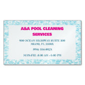 Aqua Blue Pool Onderhoud Magnetisch Visitekaartje (Voorkant)