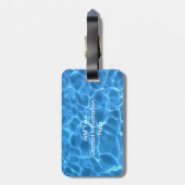 Aqua Blue Pool Water Houd kalm en draai aan Bagagelabel (Achterkant verticaal)