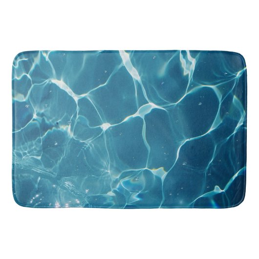Aqua Blue Pool waterpatroon Badmat (Voorkant)