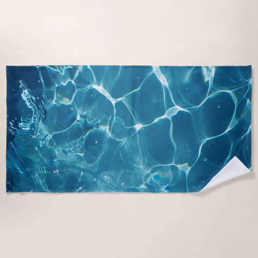 Aqua Blue Pool waterpatroon Strandlaken (Voorkant)