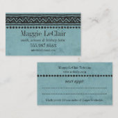 Aqua Blue Professional Appointes Visitekaartje Afsprakenkaartje (Voorkant / Achterkant)