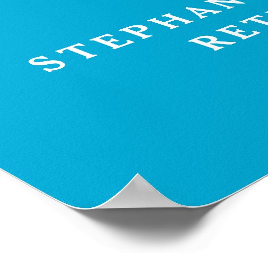 Aqua Blue Proost op 65 Jaar Pensioen Partij Teken Poster (Hoek)