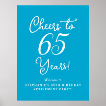 Aqua Blue Proost op 65 Jaar Pensioen Partij Teken