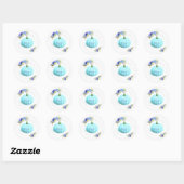 Aqua Blue Pumpkin Baby shower Dank u Ronde Sticker (Vel)