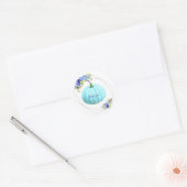Aqua Blue Pumpkin Baby shower Dank u Ronde Sticker (Envelop)