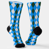 AQUA BLUE & RACING GREEN Argyle Pattern-Sokken Sokken (Gebogen)