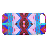 Aqua Blue & Reds  stijl geometrisch patroon Case-Mate iPhone Case (Achterkant (Horizontaal))