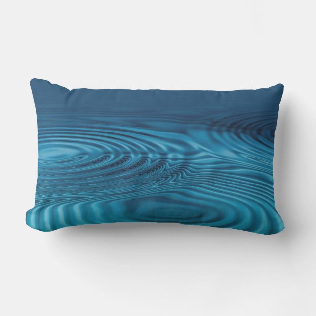 Aqua Blue Ripples Buitenkussen (Voorkant)