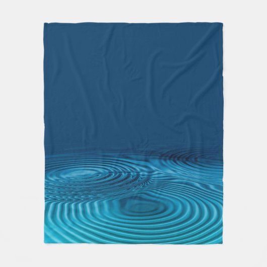 Aqua Blue Ripples Fleece Deken (Voorkant)