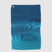 Aqua Blue Ripples Golfhanddoek (Voorkant)