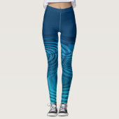 Aqua Blue Ripples Leggings (Voorkant)