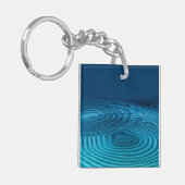 Aqua Blue Ripples Sleutelhanger (Voorkant Links)