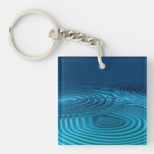 Aqua Blue Ripples Sleutelhanger