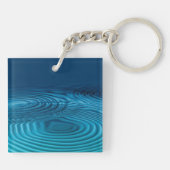 Aqua Blue Ripples Sleutelhanger (Achterkant)
