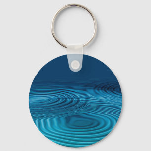 Aqua Blue Ripples Sleutelhanger