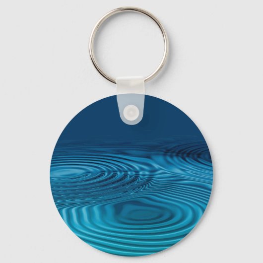 Aqua Blue Ripples Sleutelhanger (Voorkant)