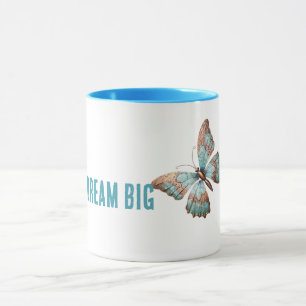 Aqua Blue Roos Rust Gold Dream Butterfly Mok