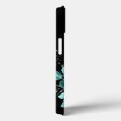 Aqua Blue Roos Silver Sparkle Bouquet Monogram Case-Mate iPhone Case (Achterkant / Rechts)