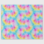 Aqua Blue Roze Gele Rode Tie Kleurstof Cadeaupapier (Vlak)