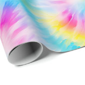 Aqua Blue Roze Gele Rode Tie Kleurstof Cadeaupapier (Rol Hoek)