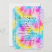 Aqua Blue Roze Gele Tie Dye Kaart (Voorkant)