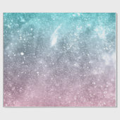 Aqua blue Roze zee sterrenstelsel abstract Cadeaupapier (Vlak)