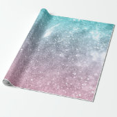 Aqua blue Roze zee sterrenstelsel abstract Cadeaupapier (Uitgerold)