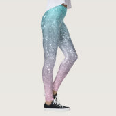Aqua blue Roze zee sterrenstelsel abstract Leggings (Rechts)