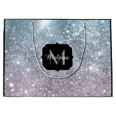 Aqua blue Roze zee sterrenstelsel abstract Monogra Groot Cadeauzakje (Voorkant)