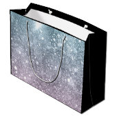 Aqua blue Roze zee sterrenstelsel abstract Monogra Groot Cadeauzakje (Achterkant Gekanteld)