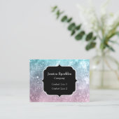 Aqua blue Roze zee sterrenstelsel abstract Monogra Visitekaartje (Staand voorkant)