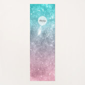 Aqua blue Roze zee sterrenstelsel abstract Monogra Yogamat (Voorkant)