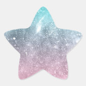 Aqua blue Roze zee sterrenstelsel abstract Ster Sticker (Voorkant)