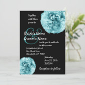 Aqua Blue Rozen Wedding Sjabloon Kaart (Staand voorkant)