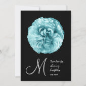 Aqua Blue Rozen Wedding Sjabloon Kaart (Achterkant)