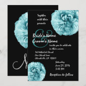 Aqua Blue Rozen Wedding Sjabloon Kaart (Voorkant / Achterkant)