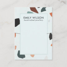 Aqua Blue Rust GreenTerrazzo Band Ketting Display