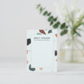 Aqua Blue Rust GreenTerrazzo Band Ketting Display Visitekaartje (Staand voorkant)