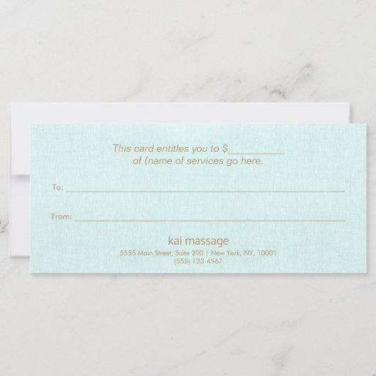 Aqua Blue Salon Spa Cadeaubon (Achterkant)